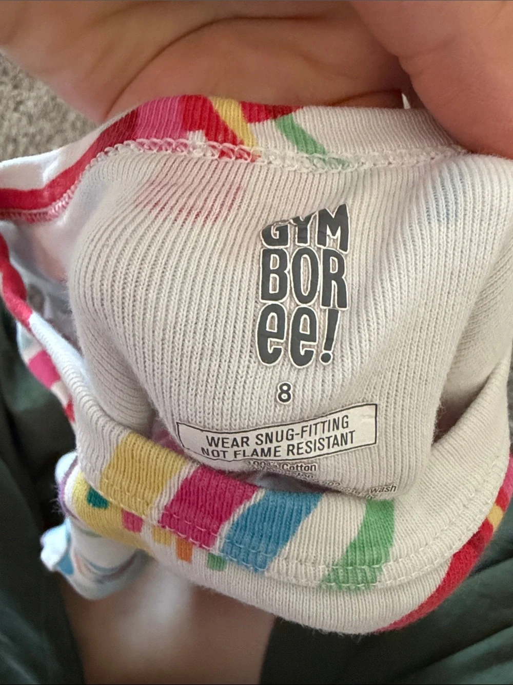 Gymboree cotton rainbow pajama set size girls 8